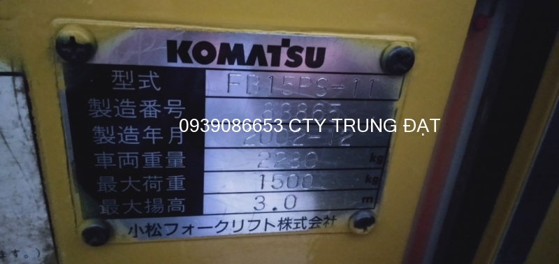 Xe nâng Komatsu FB13RL Đắp Bánh cân bằng Pu 150x80