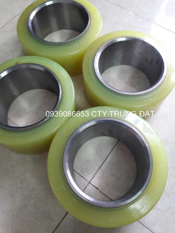 Bánh xe nâng điện TCM bánh tải 254x114x180mm Xe Nâng Điện TOYOTA Bánh Xe Nâng Pu 255x120 bạc Đạn 6210